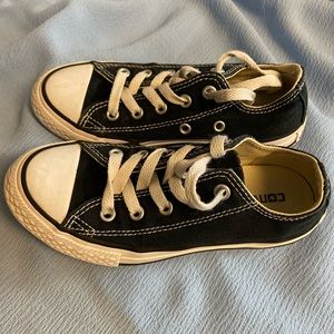 Black converse sneakers , girls size 12